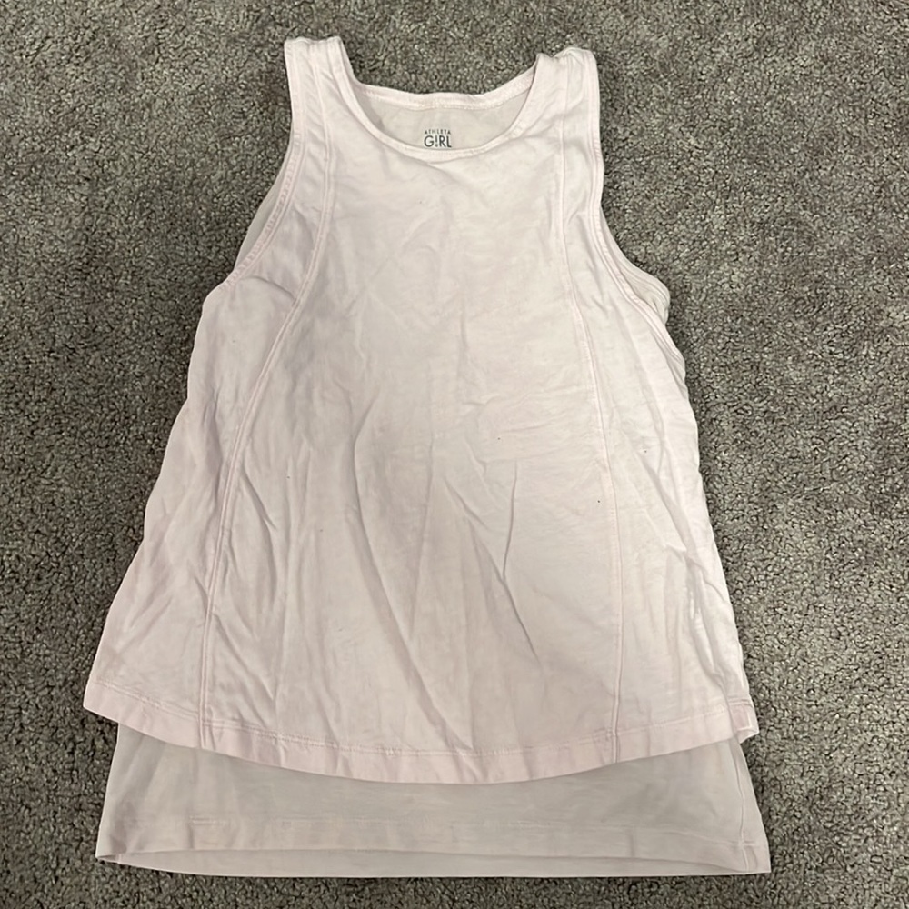 Athleta girl light pink layered tank
